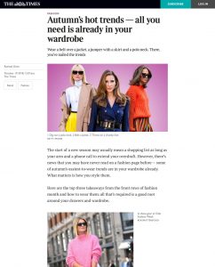 Autumns hot trends - All you need is already in your wardrobe - The Times - thetimes.co.uk - 2018 10 10 - Alexandra Lapp - found on https://www.thetimes.co.uk/article/autumns-hot-trends-all-you-need-is-already-in-your-wardrobe-v7b3r58qm