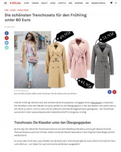 Die schönsten Trenchcoats unter 60 Euro - InStyle - 2018 03 06 - Alexandra Lapp - found on http://www.instyle.de/fashion/trenchcoat-guenstig-shoppen