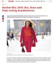 Herbst Mix 2018 - Rot Rosa und Pink richtig kombinieren - freundin Germany online -_2018 08 28 - Alexamdra Lapp - found on https://www.freundin.de/mode-colour-blocking-rot-pink-rosa