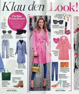 InTouch Germany No. 19 - 2019 05 02 - Page 38-39 - Klau den Look - Farbige Trenchcoats - Alexandra Lapp