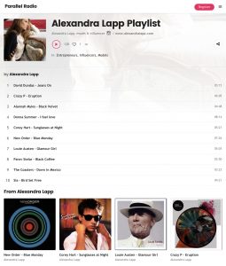 Listen to Alexandra Lapp original playlist now - parallelradio com - 2018 06 - Alexandra Lapp - found on https://www.parallelradio.com/music/alexandra-lapp-playlist/