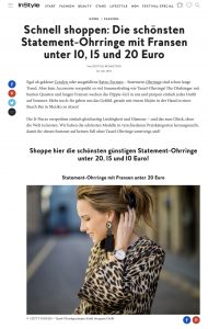 Shoppe hier die günstigsten Statement Ohrringe mit Fransen - InStyle de - 2018 07 02 - Alexandra Lapp - found on https://www.instyle.de/fashion/guenstige-statement-ohrringe-fransen