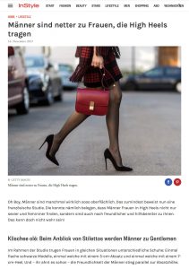 Studie belegt Frauen die High-Heels tragen werden von Männern netter behandelt - InStyle de - 2017-11-16 - Alexandra Lapp - found on http://www.instyle.de/lifestyle/studie-frauen-high-heels-maennern-verhalten