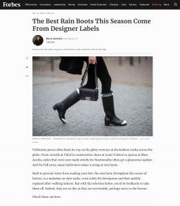 The Best Rain Boots - This Season Come From Designer Labels - forbes.com - 2019 12 18 - Alexandra Lapp - found on https://www.forbes.com/sites/barrysamaha/2019/12/18/the-best-rain-boots-this-season-come-from-designer-labels/#7455b47ee597