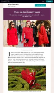 Wear a red dress this party season - Times2 - The Times - thetimes.co.uk - 2019 11 05 - Alexnadra Lapp - found on https://www.thetimes.co.uk/article/wear-a-red-dress-this-party-season-65h7xvxq7