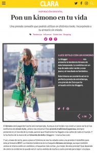 Clara Spain - Pon un kimono en tu vida - 2017 05 - Alexandra L app - found on http://www.clara.es/moda/como-llevar-kimono_10845