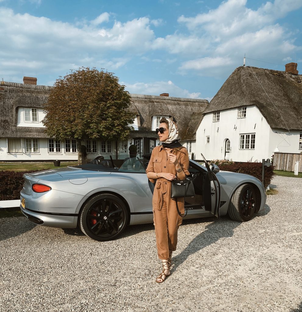 Alexandra Lapp arrives with the BENTLEY 2020 NEW CONTINENTAL GT CONVERTIBLE by BENTLY MOTORS for her Sylt Experience.